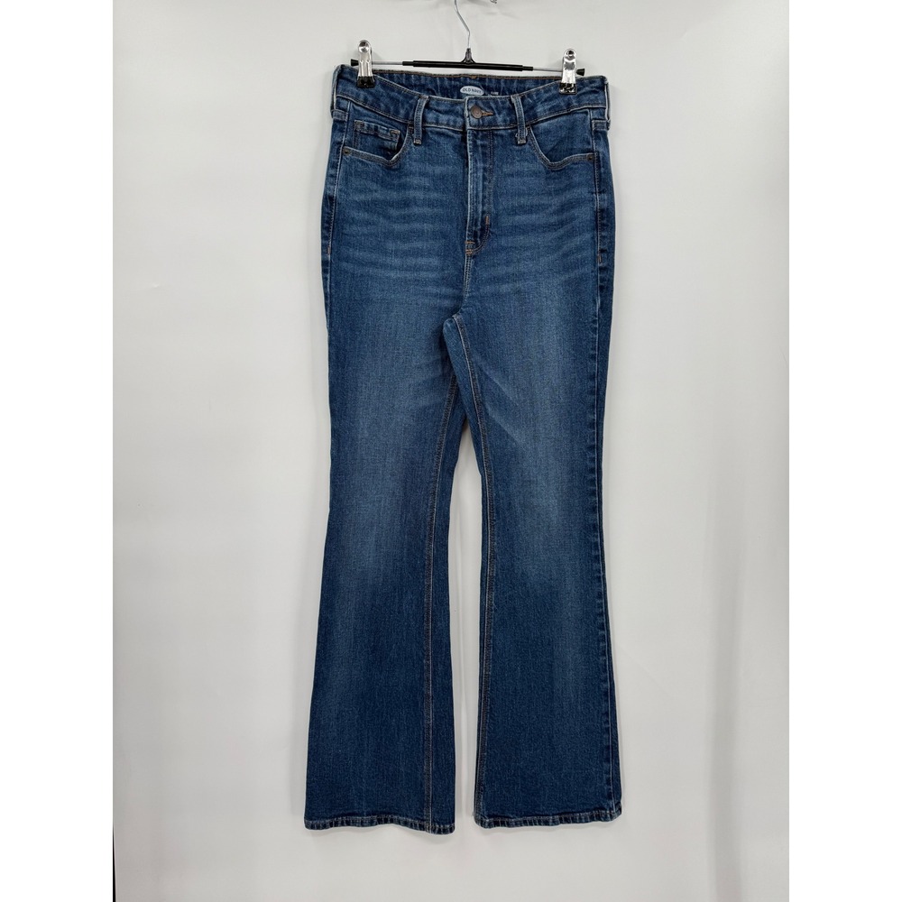 Old Navy 6 Flare Jeans Womens Blue Extra High Rise Stretch Medium Wash Denim